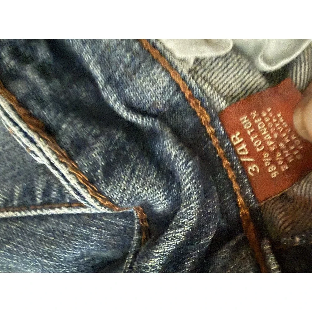 DELiA*s Catalog Morgan Jeans Juniors 3/4 R Blue‎ Low Rise Straight Dark Wash Y2K